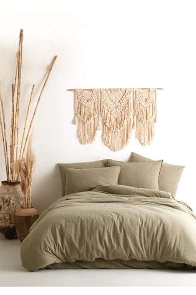 Sheri Home Tekstil 100% Pamuk Çift Iğne Stonewased Kumaş 2 Adet Yastık Kılıfı ürün görseli 1