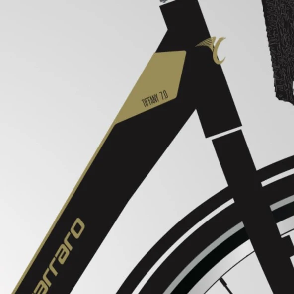 Carraro Tiffany 7.0 28"Jant 50 Cm 7 Vites Kontra Fren Şehir Bisikleti Mat Siyah Hardal (Bukalemun) - Resim 2