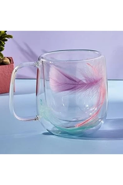 Double Feather Çift Cidarlı Kupa 250 Ml ürün görseli