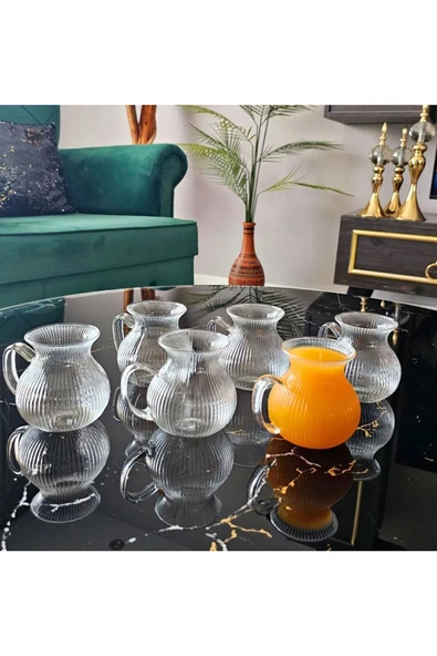 6 Adet Keyfi Ala Borosilikat 6'lı Çay Bardağı - Resim 5