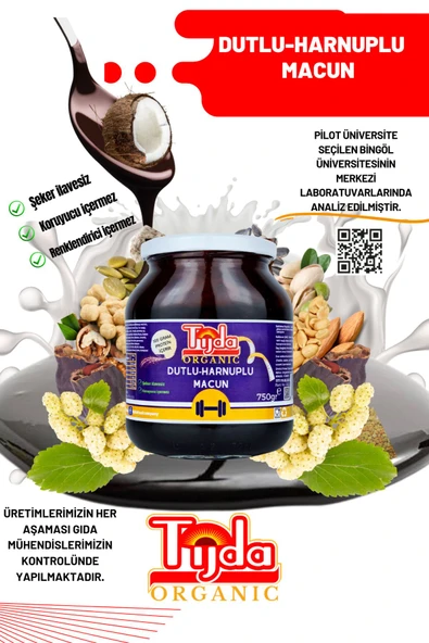 TİJDA Dutlu Harnuplu ,İştah açıcı,protein ve enerji kaynağı, Bitkisel Macun 750 Gr. X 2 Adet - 4