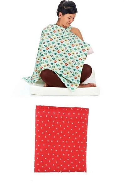 Kullanışlı Kemerli Yıldız Desenli Bebek Emzirme Önlüğü Örtüsü - Resim 2