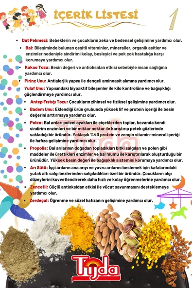 TİJDA Kilo-aldırıcı Iştah Açıcı Vitamin Katkılı Arı Ürünleri Içerikli Ballı- Pekmezli Kids Kakaolu Macunx4 - 4