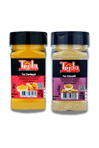 TİJDA Baharat Seti 2'li ( Zencefil 120 Gr + Zerdeçal 180 Gr ) ürün görseli