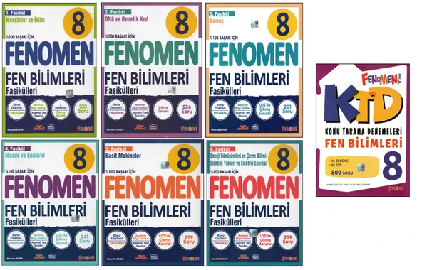 FENOMEN 8.SINIF FEN FASİKÜLLERİ+KTD FEN BİLİMLERİ (7 KİTAP) ürün görseli
