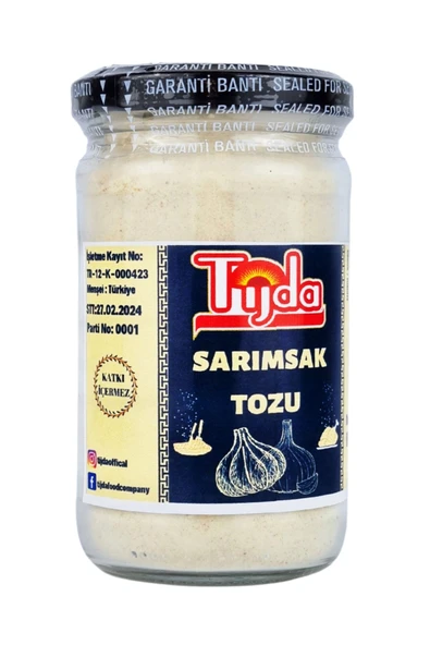TİJDA Sarımsak Tozu 180 gr (CAM) Glutensiz) - Resim 2