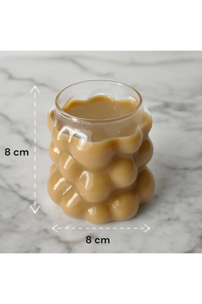 6 Adet Üzümlü Isıya Dayanıklı Boncuk Şekilli Borosilikat Cam Pinterest Sunum Bardağı 350 ml - Resim 2