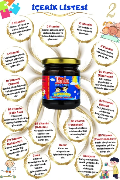 TİJDA Çocuk Vitamin Katkılı Kids Kakaolu Kilo Aldırıcı Macun 200 Gr - 6