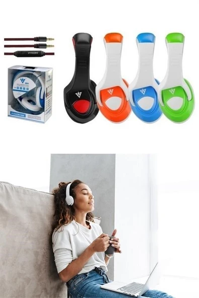 Vykon MQ4440mm Sürücülü Mikrofonlu Bilgisayar Kulaklığı Jak Girişli - Resim 3