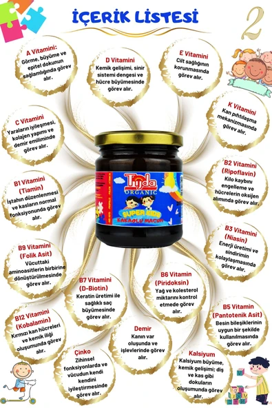 TİJDA Çocuk Vitamin Katkılı Kilo - Aldırıcı Kids Kakaolu Macun 320 gr - Resim 7