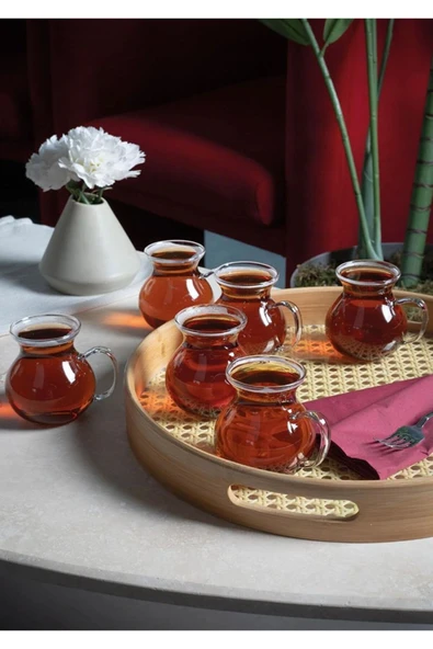 Keyfi Ala Borosilikat 6'lı Çay Bardağı Pinterest Bardak - Resim 3