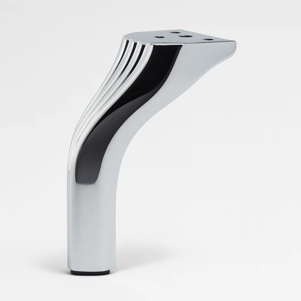 Kesit 14 cm Gümüş Krom Renk Metal Mobilya Ayağı Ayakları Ünite Baza Koltuk Kanepe Sehpa Ayakları - Resim 5