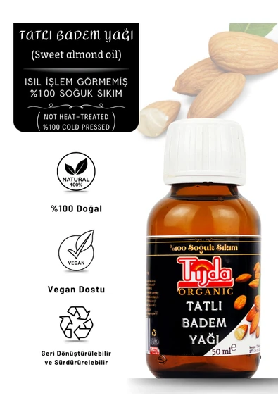TİJDA Tatlı Badem Yağı %100 Soğuk Sıkım 50 Ml ürün görseli