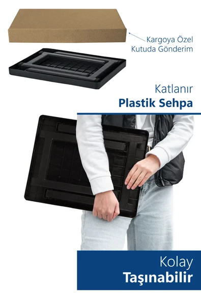 Katlanır Plastik Sehpa Antrasıt-kamp Masası. - Resim 4