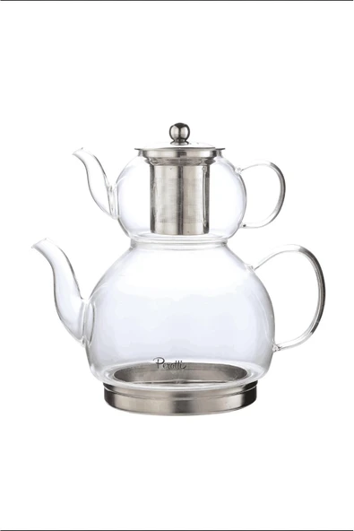 Keyf-i Ala Indüksiyon Tabanlı Borosilikat Cam Çaydanlık Takımı 500 ml Demlik 1800 ml Suluk - Resim 4