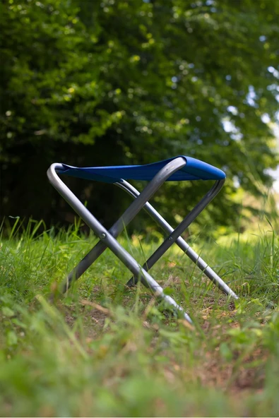 Katlanır Balıkçı taburesi, kamp taburesi, piknik taburesi, Kamp Sandalyesi-Mavi-**2 ADET** - Resim 3