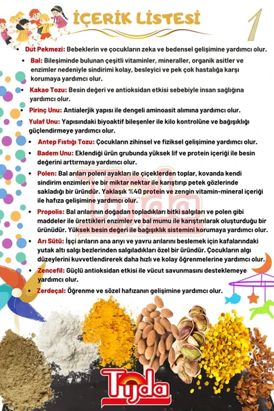 TİJDA Çocuk Vitamin Katkılı Kilo - Aldırıcı Kids Kakaolu Macun 320 gr - Resim 6