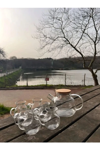 6'lı Keyfi Ala Borosilikat Cam Kulplu Çay Bardağı 180ml Bardak - Resim 3