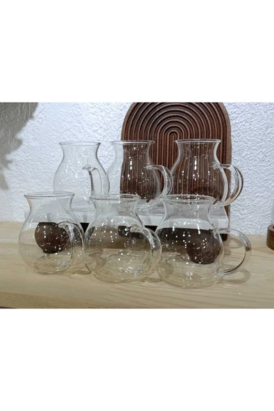 6LI BOROSİLİKAT CAM KEYFİ ALA BARDAK ürün görseli