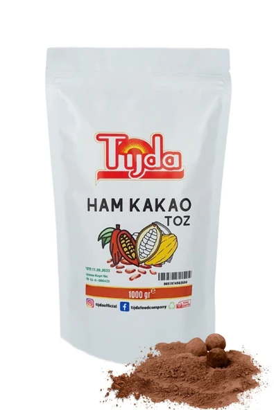 TİJDA Organik Ham Kakao Tozu Glütensiz - Vegan 1 Kg - Resim 3