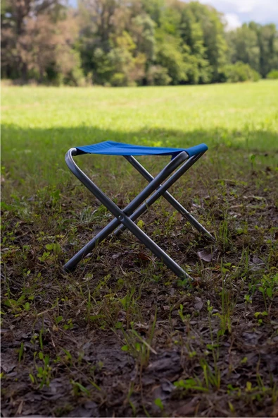 Katlanır Balıkçı taburesi, kamp taburesi, piknik taburesi, Kamp Sandalyesi-Mavi-**3 ADET** - Resim 5