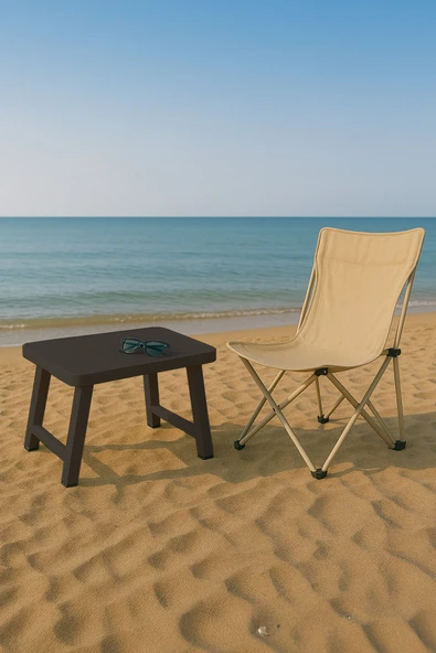 Campmate Orta Boy Siyah 40*50 Katlanabilir Suya Dayanıklı Kompakt Kamp Masası ürün görseli