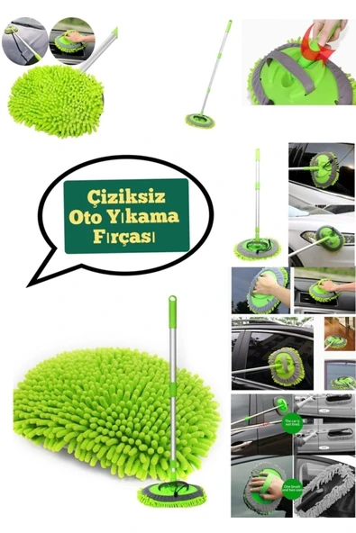 Lüx Oto Araç Yıkama Seti Makarna Paspas Jant Temizleme Çiziksiz Boya Kaldırmaz Mop ürün görseli