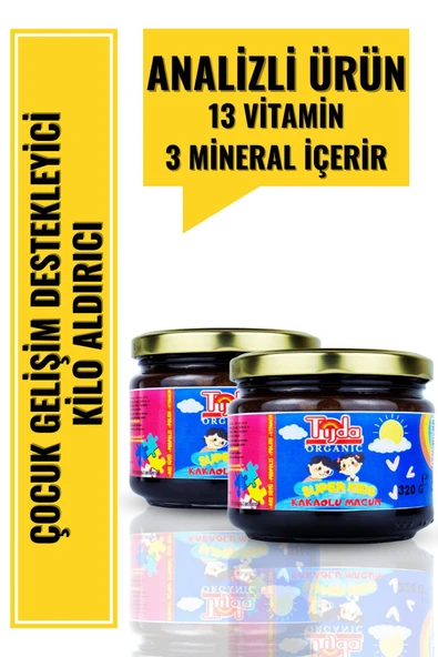 TİJDA Iştah Açıcı Kilo Aldıran Vitamin Katkılı Arı Ürünleri Içerikli Ballı-pekmezli Kids Kakaolu Macun 2li - 1