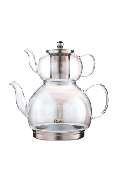 Keyf-i Ala Luster Indüksiyon Tabanlı Borosilikat Cam Çaydanlık Takımı 500 ml Demlik 1800 ml Suluk - Resim 4