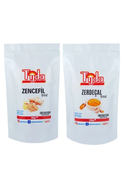 TİJDA Zencefil Toz 250 Gr+zerdeçal Toz 250 Gr=500 Gr ürün görseli