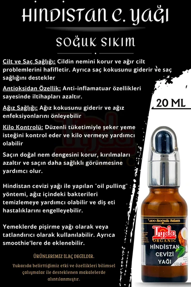 TİJDA Hindistan Cevizi Yağı 20 Ml %100 Soğuk Sıkım (Coconut oil) - 2