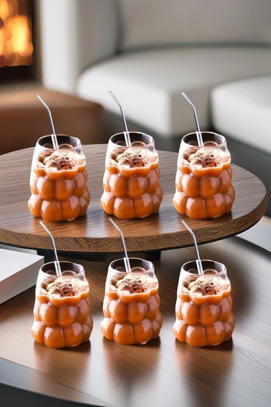 6 Adet Üzüm Model Borosilikat Kokteyl Soğuk Sıcak Kahve Meşrubat Bardağı 6 Cam Pipet Hediye 350 ML - Resim 2