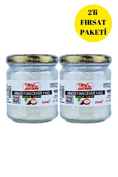 TİJDA 210 Mlx 2 Saf Soğuk Sıkım Hindistan Cevizi Yağı =420ml