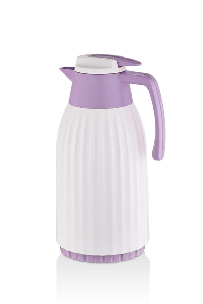 Çizgili Mor 1,5 Litre Cam Termos 18 Saat Bpa Free - Resim 2