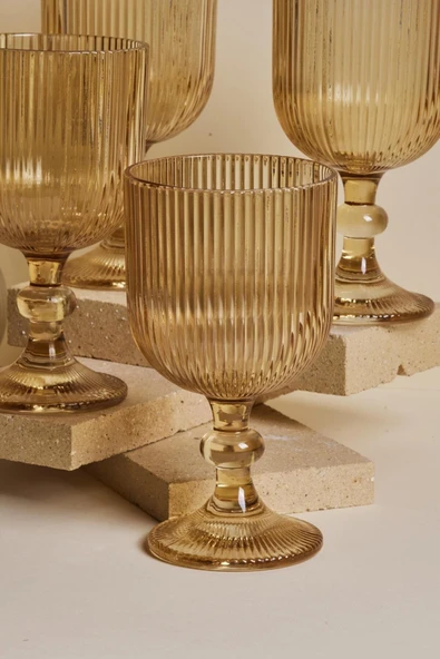 Cam Imola Amber 4'lü Geniş Kadeh Takımı 375 ml 4 Parça Beyaz Şarap Kadehi 250 - 499 ml - Resim 2