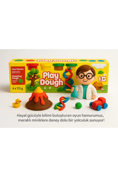 10 Parmak Oyun Hamuru 4 Renk %100 Natural - Resim 3