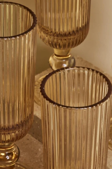 0 - 199 cc Imola Amber 4’lü Uzun Kadeh Takımı 160 ml 4 Parça Cam Kadehi - Resim 3