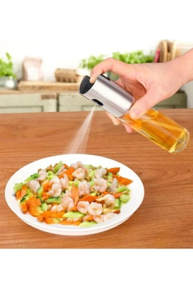Sprey Yağlık Cam Püskürtmeli Fısfıs 100 ml Yağdanlık Airfryer Yağ Sirke Limon Püskürtme Şişesi - Resim 3