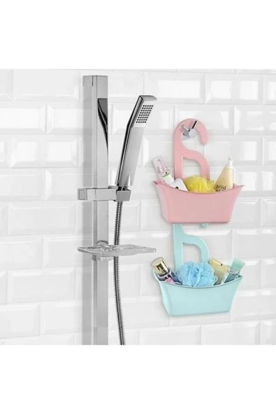 Plastik Hook Çok Amaçlı Duş Banyo Sepeti Organizer - Resim 2