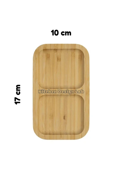 Bambu 2 Bölmeli Çerezlik / Sunumluk / Yağdanlık Şişe Standı 1 Adet - Resim 2