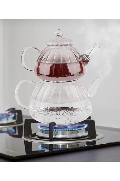 Borosilikat Cam Çaydanlık - Resim 5