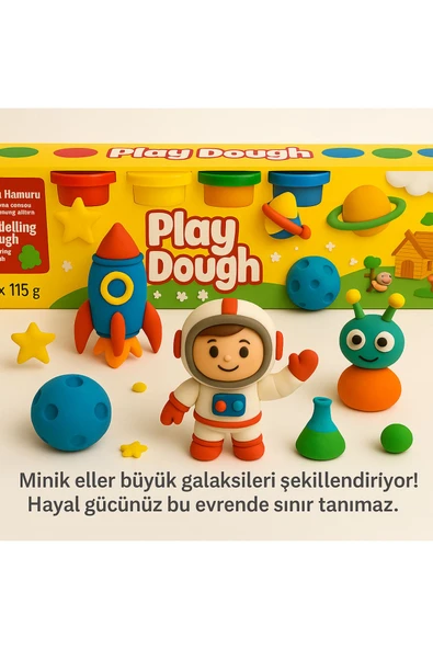 10 Parmak Oyun Hamuru 4 Renk %100 Natural - Resim 5