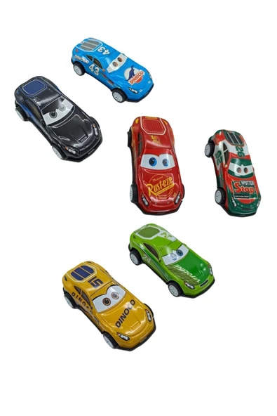 Cars Spor Araba Seti Çek Bırak Cars Oyuncakları 6'lı - Resim 2