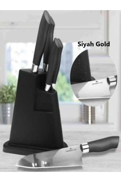 Cheff Delux Siyah Gold 6 Parça Bıçak Seti ürün görseli