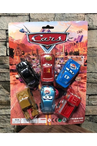 Şimşek Mcqueen Cars Araba Seti 6'lı Çek Bırak Plastik Oyuncak Araba - Resim 3