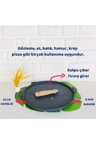 Alkar Bazlama Gözleme Tavası Alüminyum Döküm - Resim 2