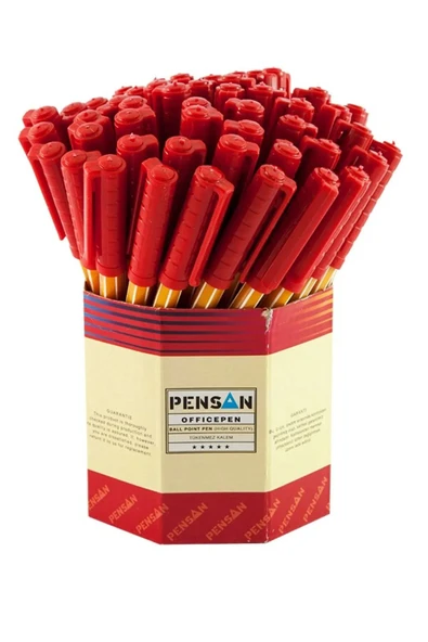 10 Adet Pensan Tükenmez Kalem Ofispen Mavi Kırmız Siyah ürün görseli