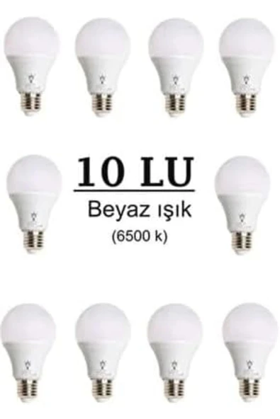 Eser Led Ampul 9 Watt 10'lu Paket Beyaz Işık 6500 K E27 Standart Duy DRK 1107872 ürün görseli