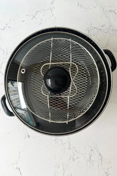 Midnight Dalmaçya - Emaye Çaydanlık Ve 18 Cm Kızartma Tenceresi Seti - 2