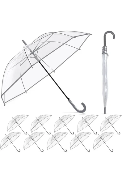 8 Telli Şeffaf Şemsiye ürün görseli
